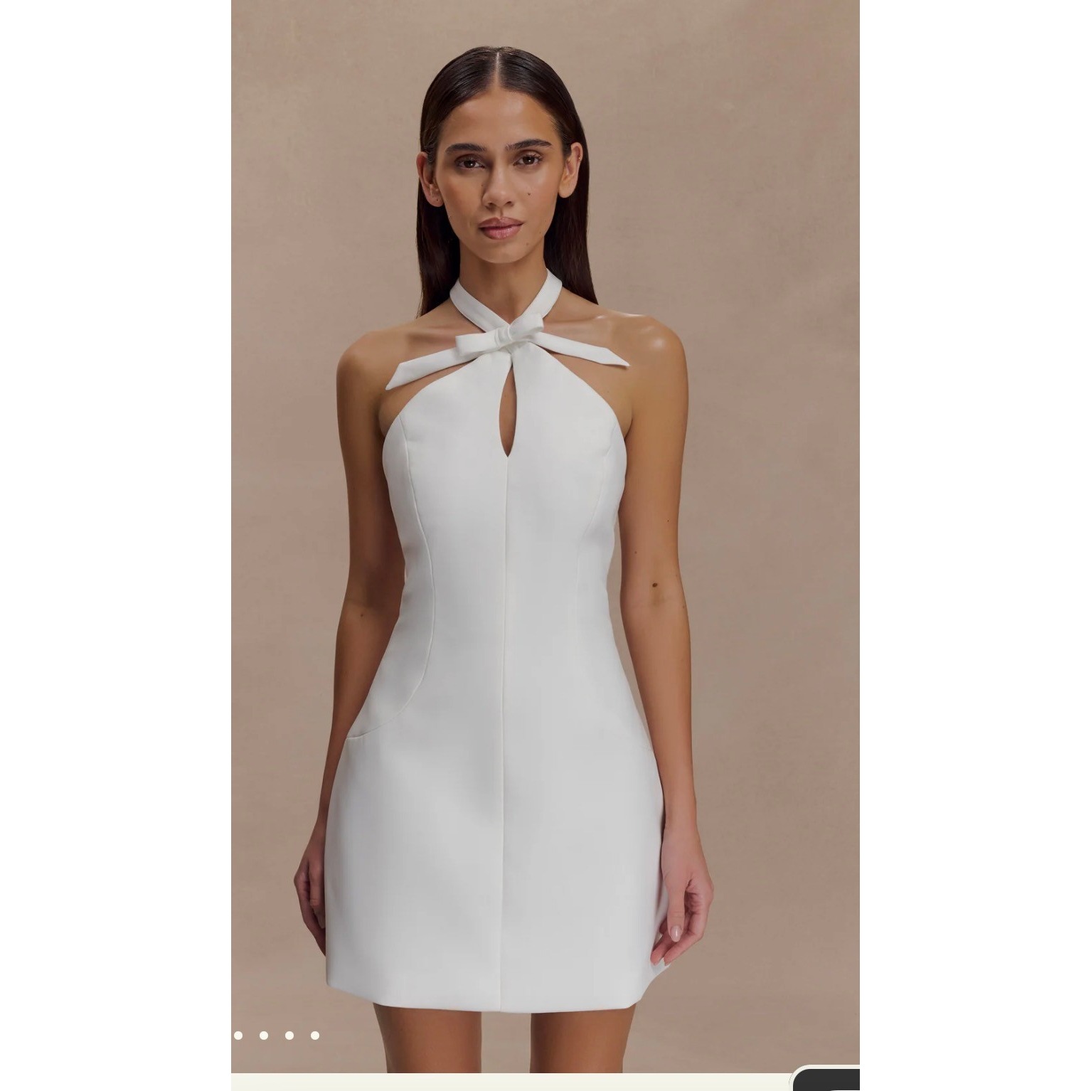 Meshki Freya Halter Bow Mini Dress Ivory White Bridal Cocktail Dr10231wd1 S